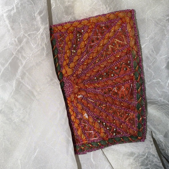 unbranded Handbags - Beaded Colorful Embroidered Patch Accessory Wallet
